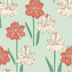 cute simple amaryllis pattern, cartoon, minimal, decorate blankets, carpets, for kids, theme print design
