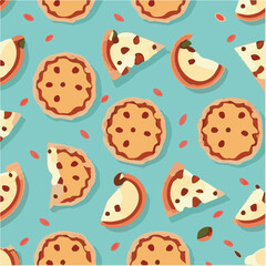 cute simple apple pie pattern, cartoon, minimal, decorate blankets, carpets, for kids, theme print design
