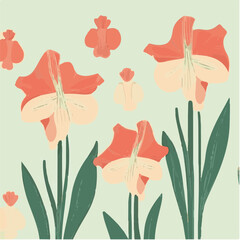 cute simple amaryllis pattern, cartoon, minimal, decorate blankets, carpets, for kids, theme print design

