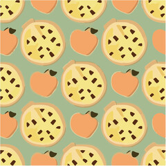 cute simple apple pie pattern, cartoon, minimal, decorate blankets, carpets, for kids, theme print design
