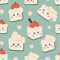 cute simple angel food cake pattern, cartoon, minimal, decorate blankets, carpets, for kids, theme print design
