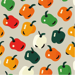 cute simple bell pepper pattern, cartoon, minimal, decorate blankets, carpets, for kids, theme print design

