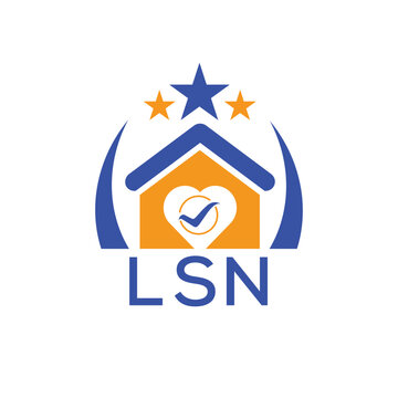 LSN House logo Letter logo and star icon. Blue vector image on white background. KJG house Monogram home logo picture design and best business icon. 
