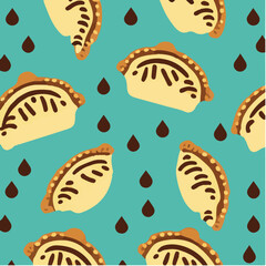 cute simple cornish pasty pattern, cartoon, minimal, decorate blankets, carpets, for kids, theme print design
