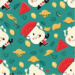 cute simple ceviche pattern, cartoon, minimal, decorate blankets, carpets, for kids, theme print design
