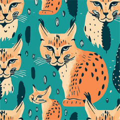 cute simple lynx pattern, cartoon, minimal, decorate blankets, carpets, for kids, theme print design
