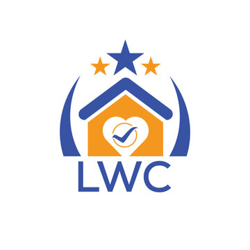 LWC House logo Letter logo and star icon. Blue vector image on white background. KJG house Monogram home logo picture design and best business icon. 
