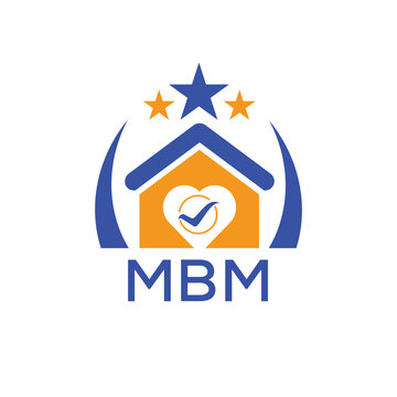 MBM House logo Letter logo and star icon. Blue vector image on white background. KJG house Monogram home logo picture design and best business icon. 
