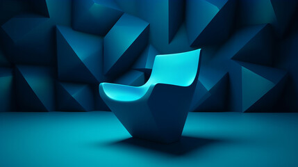 3D blue chair