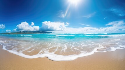 Fototapeta na wymiar Beautiful tropical beach. AI generative image.