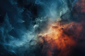 Fototapeta na wymiar Galactic Mystery Unveiled: Stunning Nebula Revealing Swirling Clouds