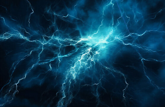 electricity on a blue background