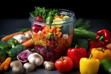 Blender with fruit and vegetable (Ai generated)