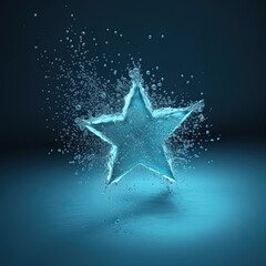 Star from water splash isolated on white Generative AI