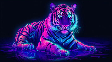 Colorful tiger illustration
