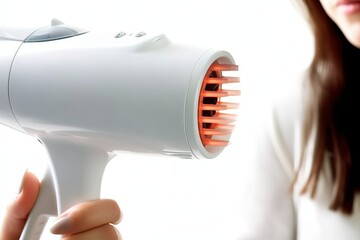 Hairdryer being used in white background (Ai generated)