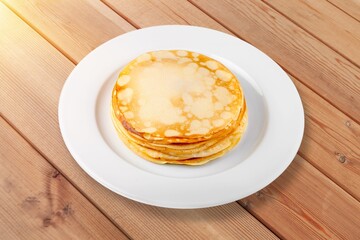 Crepes tasty fresh dish. Homemade concept