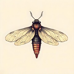 firefly pencil drawing illustration isolated on a white background Generative AI