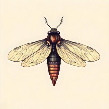firefly pencil drawing illustration isolated on a white background Generative AI