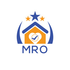 MRO House logo Letter logo and star icon. Blue vector image on white background. KJG house Monogram home logo picture design and best business icon. 
 - obrazy, fototapety, plakaty