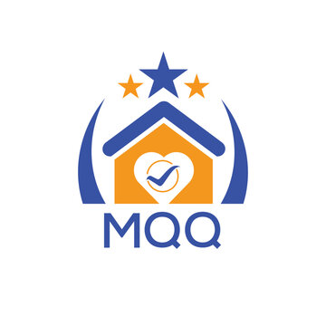 MQQ House logo Letter logo and star icon. Blue vector image on white background. KJG house Monogram home logo picture design and best business icon. 
