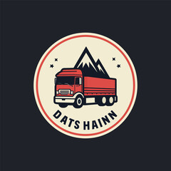 Red truck transportation logo 
