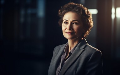 Business woman portrait, beautiful confident woman in a business suit. Generative AI