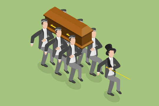 3D Isometric Flat Vector Conceptual Illustration of African Coffin Dance, Funeral Ceremony