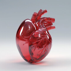 red glass heart, Generative AI