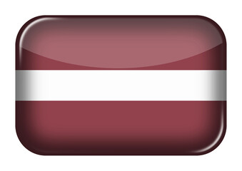 Latvia web icon rectangle button with clipping path 3d illustration