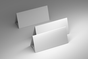 The image is a mockup template of a blank calendar standing on a surface. 3d render.