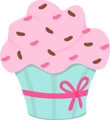 sweet cupcake with sprinkles