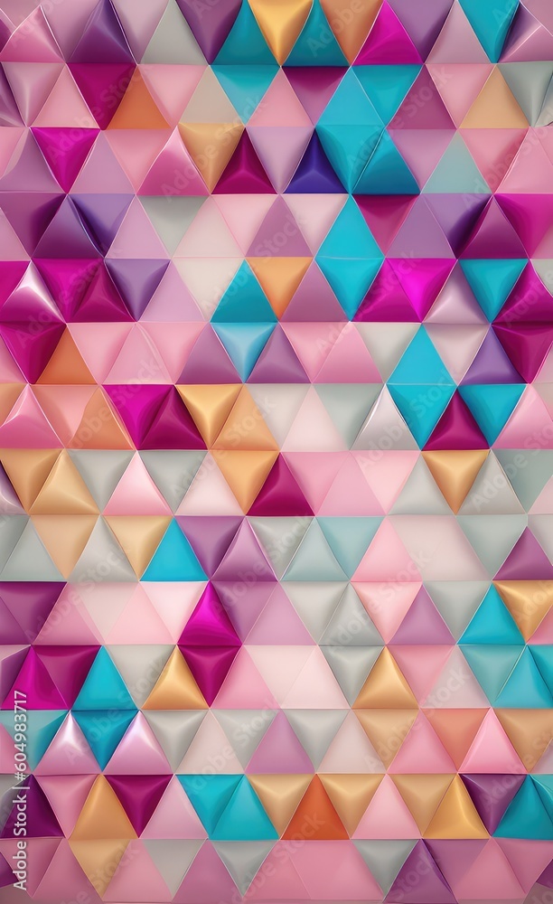 Aufkleber pastel colored triangular geometric shapes background.