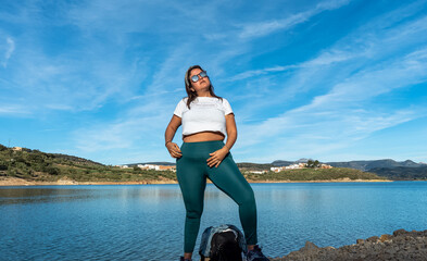 Wandering Adventurer: Plus-Size Female Backpacker Trekking the World on Foot
