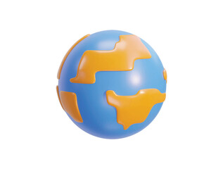 planet earth globe with world map ecology concept 3d vector icon