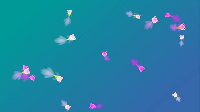 colorful little fishes background and 2d animated, fish