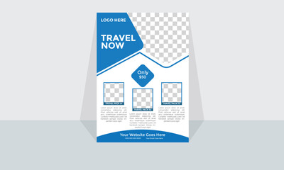 Travel Flyer Modern Corporate and Creative Business Card Design Template Double-sided -Horizontal Name Card Simple and Clean Visiting  Card Vector illustration Colorful Business Card