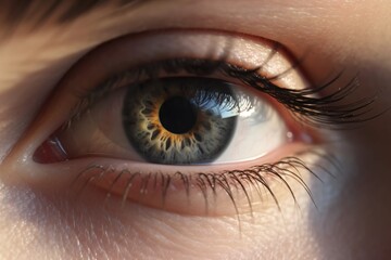 Fototapeta premium A close up of a beautiful AI-generated non-existing womans eye