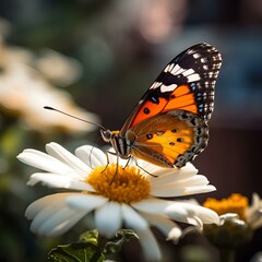 "Nature's Tapestry: Butterfly and Floral Flowers in Harmony"Ai