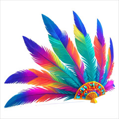 Vector illustration of colored feathers for carnival
