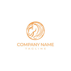 abstract horse logo design in yellow color