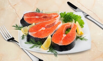 Tasty fresh fish. Traditional cuisine.