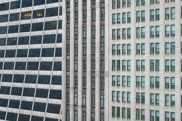 Obraz premium Close-up of skyscraper facades around Bryant park in New York