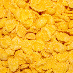 Cornflakes.Ready-made breakfast of cornflakes.Cornflakes background.