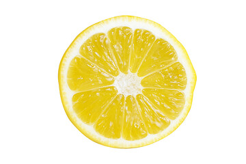 Lemon slice on isolated white background.