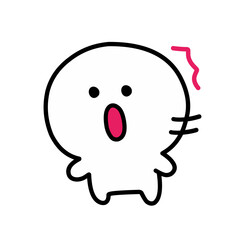 Cartoon face. Expressive eyes and mouth, smiling, crying and surprised facial expressions of the characters. Caricature comic emotion or doodle emoticon. Isolated vector illustration icons set