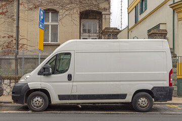 Fototapeta na wymiar White Delivery Van