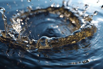 A close up of water