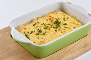 italian lasagna in the pot