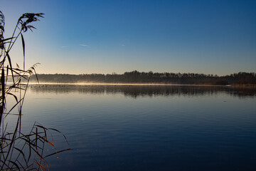 sunset over the river